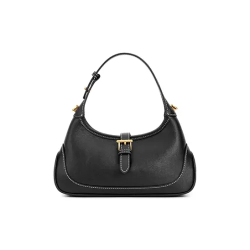 Cthulhu Коровья кожа Маленький Time Золотой тон Замок Сумка-полумесяц Сумка Средний Женский Красный Черный