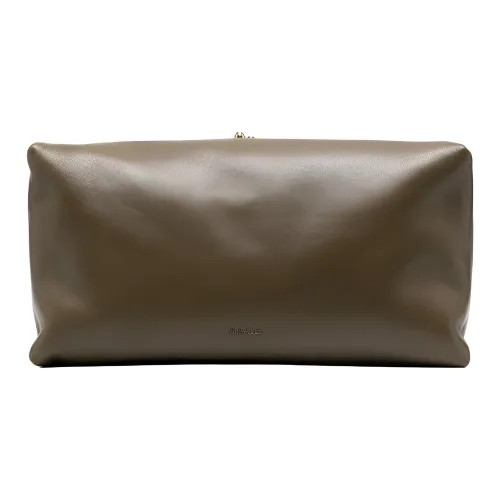 JIL SANDER Goji Кожа Клатч Женский Хаки Коричневый