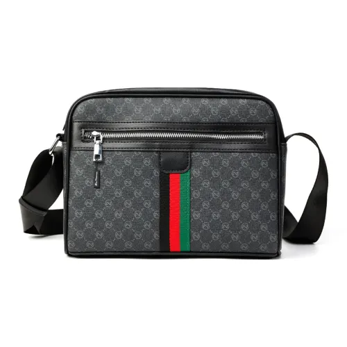 BEN SHERMAN ПУ (полиуретан) Сумка через плечо Стандартная Унисекс N Сетка Черный N Сетка Хаки