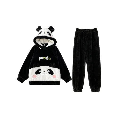 QIAOYUN Черный Женский Пижамный Комплект