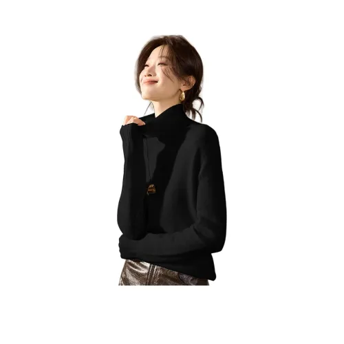 MOHANYIMEI Спокойный Черный Женский Свитер