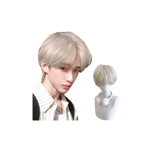 GLUNA Модный Цвет Differential Crushed Lid Мужская Перука Льняная ткань Белый золотой Высокотемпературная Пряжа