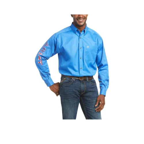 ARIAT Синий Мужская Рубашка
