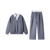 Серый свитшот + серые тренировочные штаны [Old Деньги, улучшенная версия 2,0]