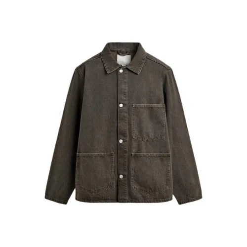 ZARA Темный хаки Мужские Джинсовые куртки