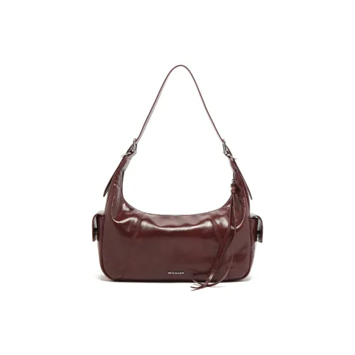 MICOCAH ПУ (полиуретан) С полиэстером и хлопком Сумка через плечо Стандартная Женская Бордовый Красный Упрощенный Черный