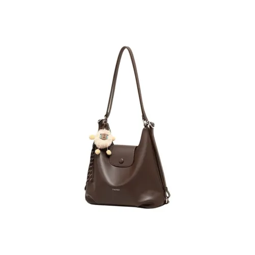 C°BANNER Сумка-тоут из синтетической кожи плечевая сумка среднего размера женская черная кофейная