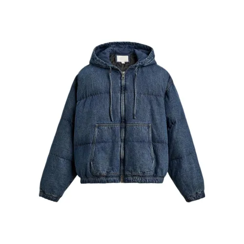 ZARA Джинсовые куртки среднего синего цвета для мужчин