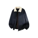 Темно-синий [утепленный хлопковый куртка]