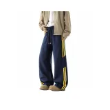 Темно-синий, синий, желтый, полосы [утолщенный и с флисовой подкладкой, улучшенный]