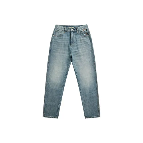 HIPANDA Blue Men's Jeans HIPANDA Синий Мужской Джинсы