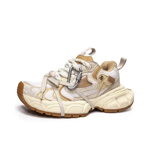 WILLIAM FOX SONS Влагоотводящий увеличивающий высоту легкий низкий топ кроссовки с толстой подошвой унисекс бежевый