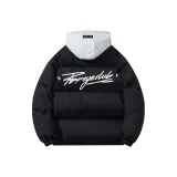 Чёрный с серым капюшоном