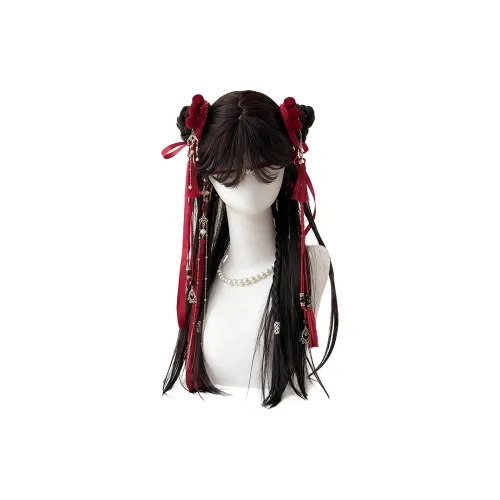 BEIQING [Юноша Женские Высокие] Воздух Равномерный Чёлка Чёрная Прямая Женский Шапка Высокотемпературная Пряжа