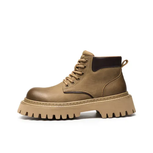 PT'SON Martin Boots Khaki Men's