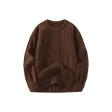 [Круглый вырез Crinkle Узор] Кофейный