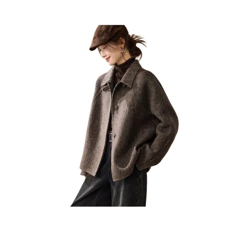 MOHANYIMEI Викунья Воротник рубашки Женское пальто