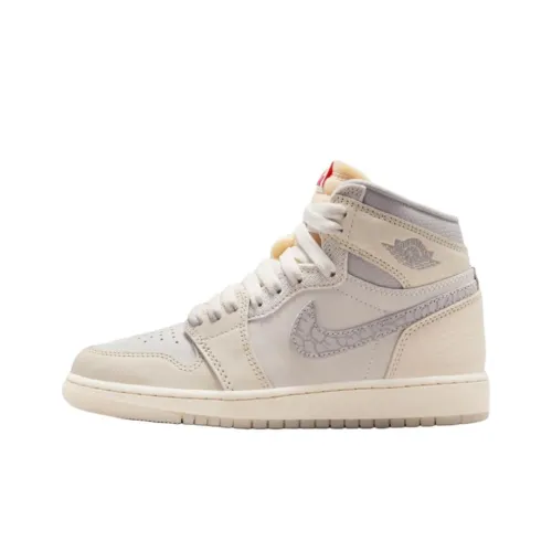 Jordan Air Jordan 1 High Топ Детские Баскетбольные Кроссовки Красный Подростки