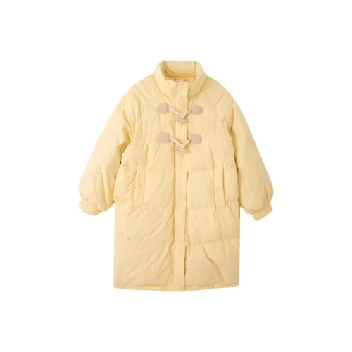 Mu Xiao Xin Длинное Желтое Женское Пальто