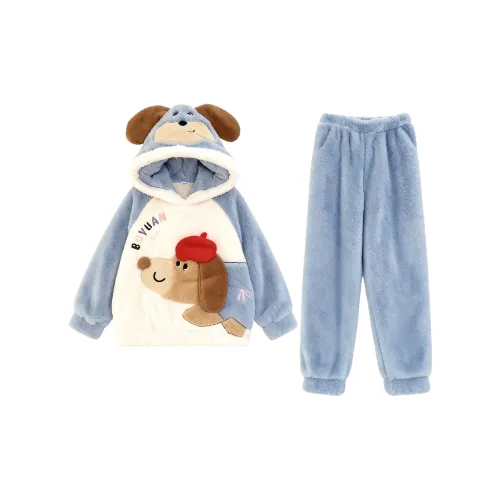 QIAOYUN Синий Женские Пижамные Комплекты