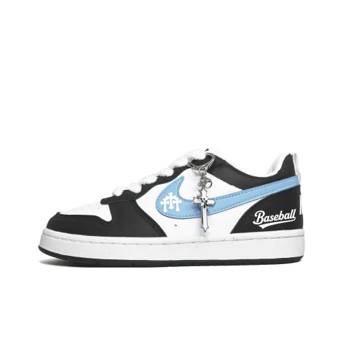 Nike Court Borough Крест противоскользящий устойчивый к истиранию низкий верх детские скейтбординги синий черный