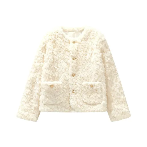 EIDOLON GRAIN Экрю Женские Меховые изделия