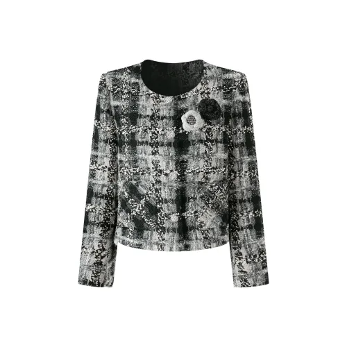 Devanro Черное Женское Короткое Пальто