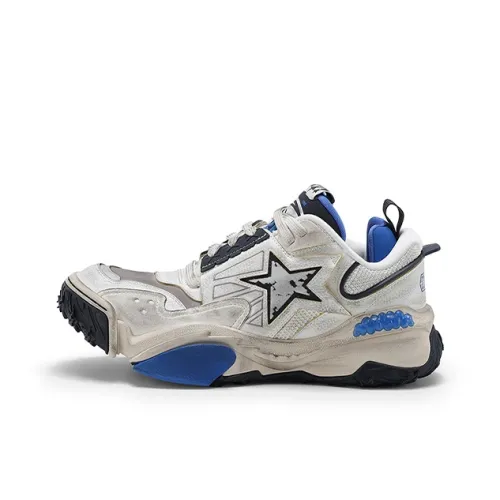 STARTER Vol 90s V Звезда Звезды Обувь Противоскользящая Устойчивая к износу Низкий Топ Толстая подошва Мужская Синяя