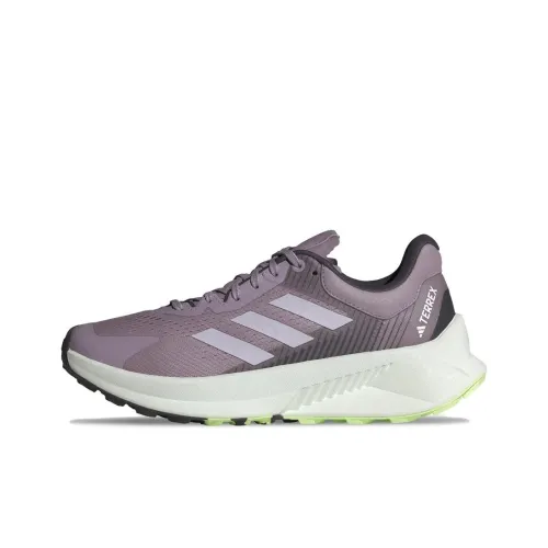 adidas Terrex Soulstride Flow Амортизация Износостойкий MID Топ Беговые кроссовки Женские Фиолетово-серый