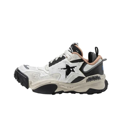 STARTER Vol 90s V Звезда Звезды Обувь Противоскользящая Устойчивая к износу Низкий Топ Толстая подошва Мужская Черная