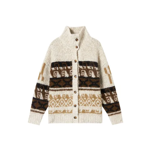 DIALOGUE Бежевый Кофейный и Многоцветный Женские Свитера