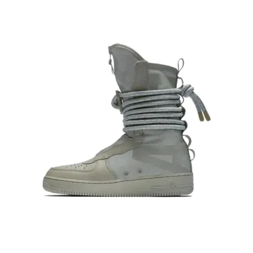 Nike Air Force 1 New Heights Покрытие Противоскользящие Высокие Кроссовки для скейтбординга Мужские Серебристо-Серые