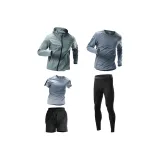 5 пачек комплект (Зеленое пальто + Серая рубашка с коротким рукавом + Черные шорты + Серая рубашка с длинным рукавом + Черные обтягивающие штаны)