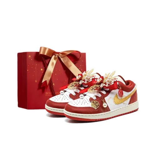 Jordan Air Jordan 1 Low Топ Винтажные Баскетбольные Кроссовки Женские Красные