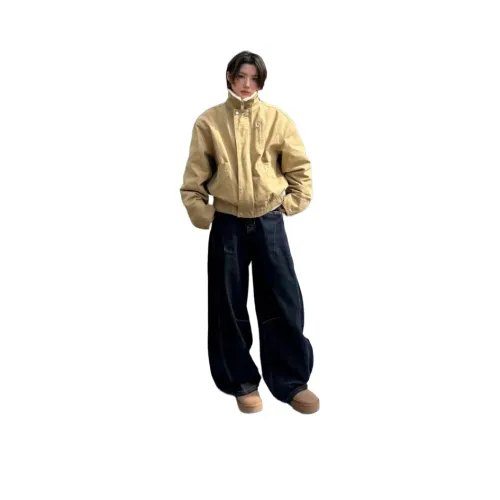 GOSNACE Хаки [Разобранный Stand Up Ожерелье-чокер Короткий Рукав] Унисекс Пуховики