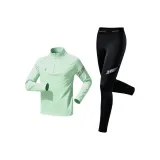 Камень Зеленый Тонкий Флис Топ + Черный Тонкий Флис Штаны