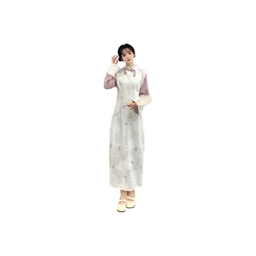 Langqing Длинное платье с длинными рукавами для женщин