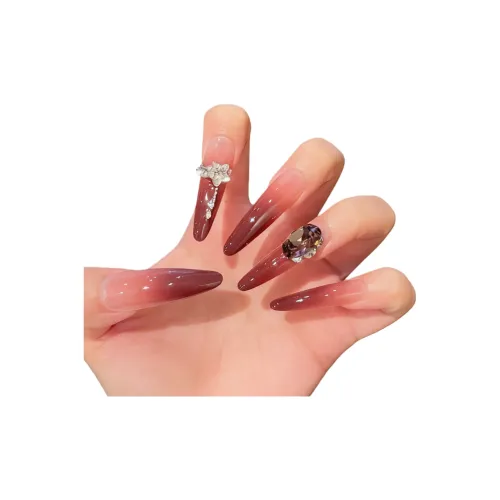 AIDINGQI Athena Роскошный Осветляющий Градиент Вишня Премиум K9 Отделение Ромб Премиум Ручная Работа Ногтей Искусство