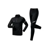 Черный тонкий флис топ + черные тонкие флис штаны