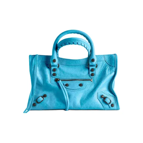 Balenciaga Le City Овчина Сумка Маленькая Женская Синяя