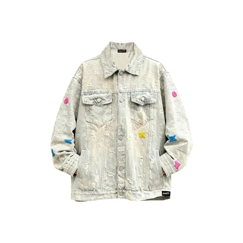 PISYPOX Желтый Драгоценный камень Унисекс Джинсовые куртки