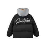 Чёрный с серым капюшоном