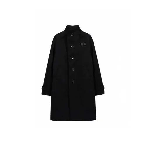 Ang2 Stu Черный [Съемный Металлический Логотип] Унисекс Пальто