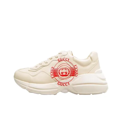 GUCCI Rhyton Low Топ Толстая подошва Кроссовки Мужские Айвори Белый