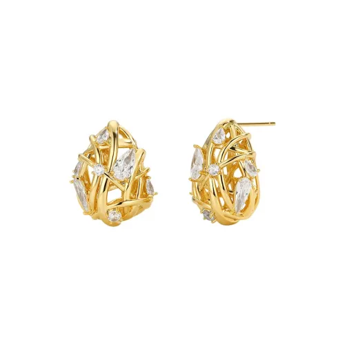 BOONEE ALUS Серьги с покрытием из 24-каратного золота медные женские