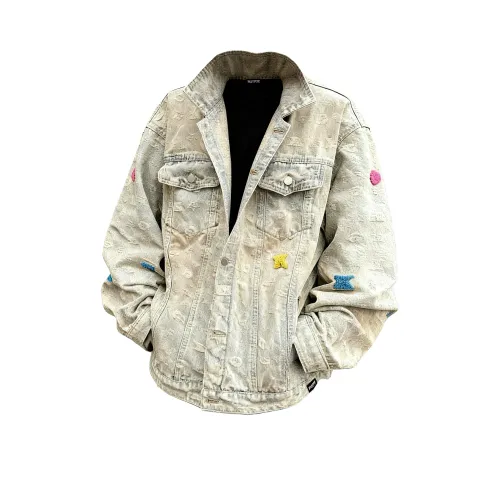 PISYPOX Желтый Грязь Унисекс Джинсовые Куртки