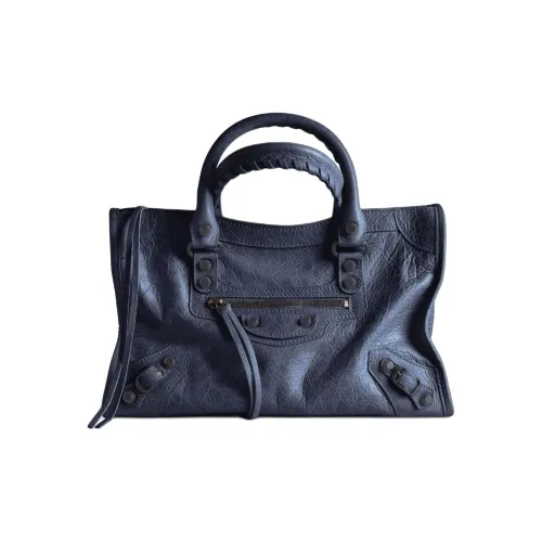 Balenciaga Le City Овчина Тоут Сумка Сумка для покупок Сумка через плечо Сумка Маленькая Женская Темно-синяя