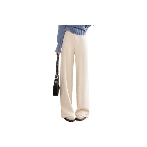 SIBAISHE Экрю Женские Повседневные Брюки