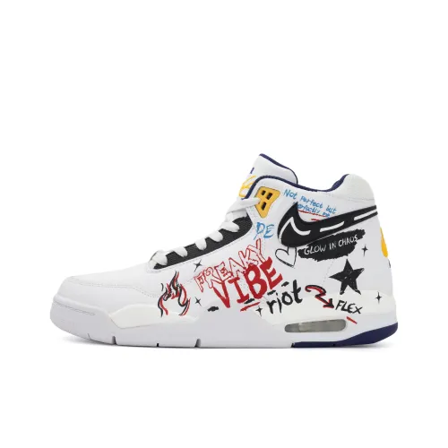Nike Flight Legacy Rebellion Declaration Амортизация MID Топ Винтажные баскетбольные кроссовки Мужской Белый