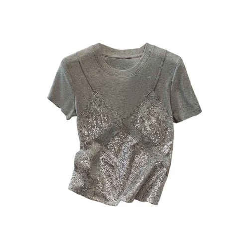 SIBAISHE Темно-серый Женские T-рубашки